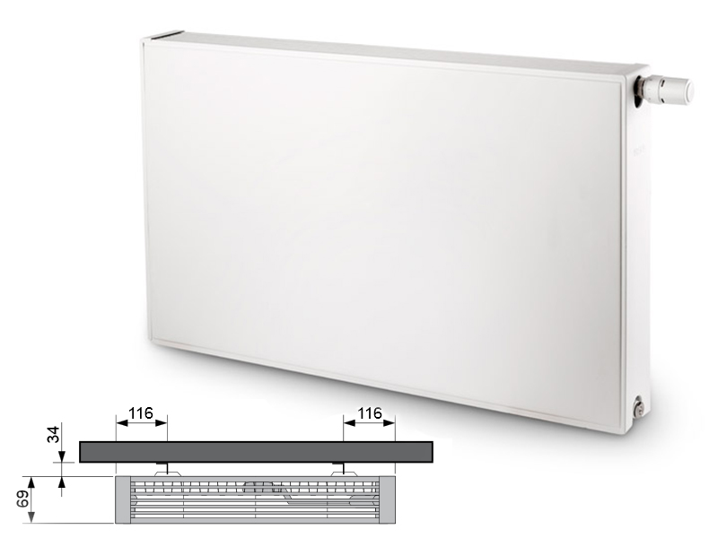 Flatline Typ 21s - 400 x 600 - Weiß