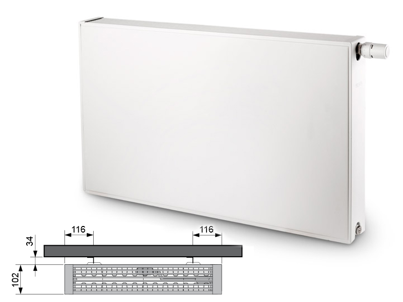 Flatline Typ 22 - 600 x 1000 - Weiß